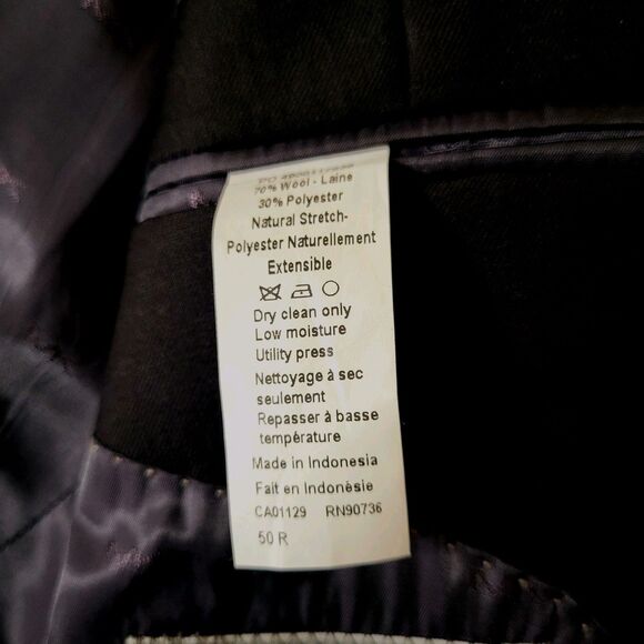 Michael Kors Blazer Jacket Black 50 R New Solid Classic Professional- Modern Fit - Picture 6 of 10